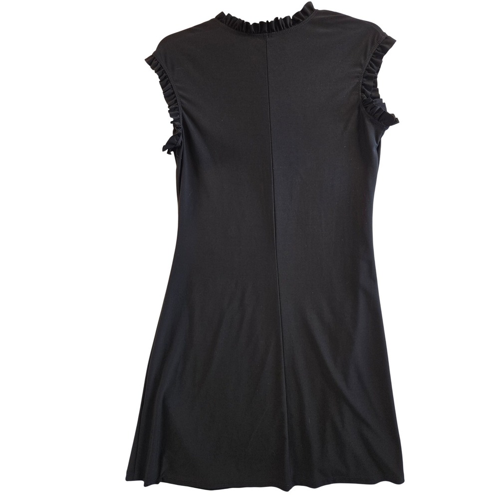 Tash +‎ Sophie Dress Women M Black Coquette Ruffle Trim Cap Sleeve Minimalist - Picture 6 of 8